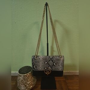 Aldo Elegant Black and Gray Snake Print Shoulder/Crossbody Bag - Like New